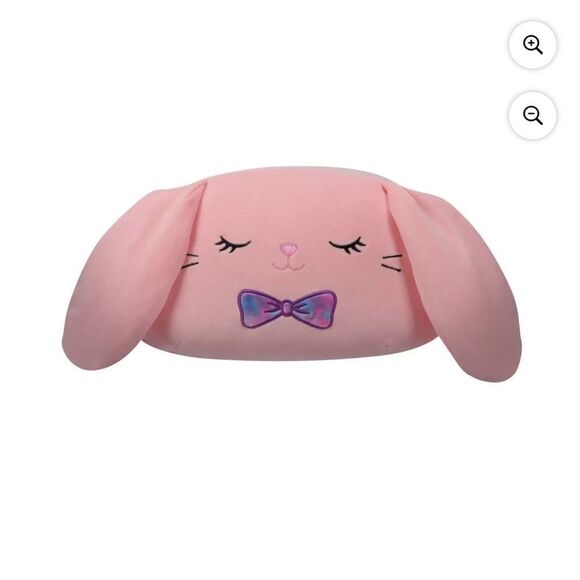 Nwt squishmallow 12” bop pink bunny stackable with rainbow ombré bow tie - Picture 1 of 3